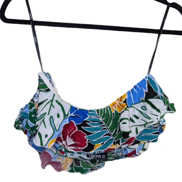 NWT Forever 21 Floral Cold Shoulder Crop Top 🌺 - Picture 8 of 14